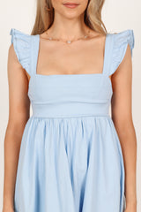 Billie Frill Sleeve Mini Dress - Light Blue