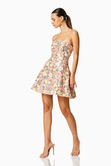 Forsythia Strapless Mini Dress In Multi