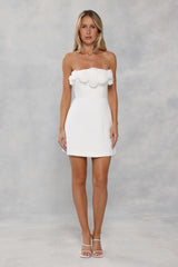 Wild Rose Affair Strapless Mini Dress White