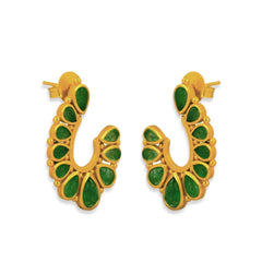 Riverbend Earrings - Green Strawberry Quartz