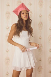 Perfected Sweetness White Pleated Tiered Mini Dress