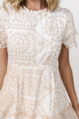 Mirabel Eyelet Midi Dress | White + Natural