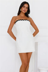 Waves Strapless Mini Dress White