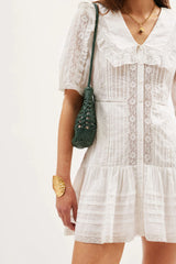 Dove - Pansy Embroidery White
