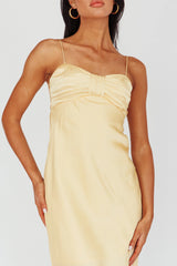 Siva Gathered Bust Midi Dress Yellow
