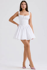 white cotton mini dress
