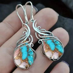 Vintage Earrings Imitation Turquoise Bohemian