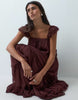 Miss Selfridge Chiffon Tiered Maxi Dress In Chocolate