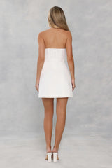 Wild Rose Affair Strapless Mini Dress White