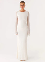 Elegeleges Exclusive - Ethereal Long Sleeve Maxi Dress - Ivory