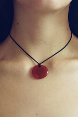 Small Full Moon Pendant in Carnelian