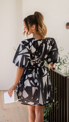 Venice Mini Dress - Black/White