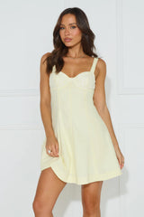 Office Party Mini Dress Yellow