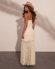 Romantic Haven Ruffle Lace Maxi Dress