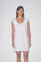 Capped Sleeve Dress - White