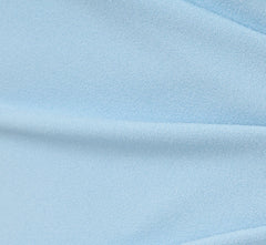 Off The Shoulder Cascading Ruffle Gown In Blue Mist