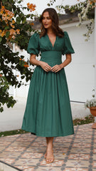 Laura Midi Dress - Emerald