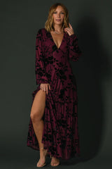 Liana Velvet Embossed Maxi Dress | Mulberry