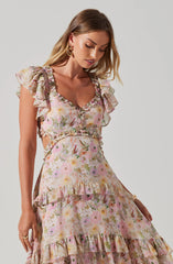 Mable Floral Tiered Ruffle Maxi Dress