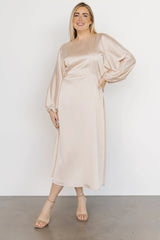 Balta Satin Midi Dress | Champagne