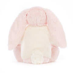 Bashful Pink Bunny with Personalised Cream Jumper