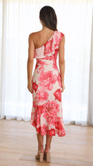 Calie Midi Dress - Pink Floral