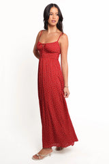 Ariadne Midi Dress - Red