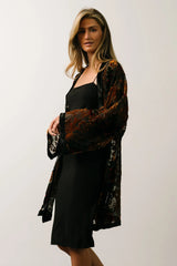 Amal Velvet Kimono | Black Multi