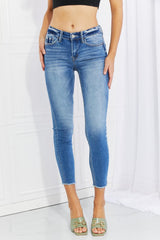 VERVET Never Too Late Raw Hem Cropped Jeans