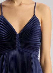 Aries Satin Pleated Dress