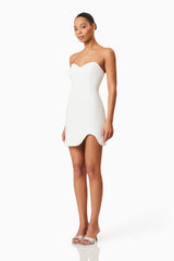 Janelle Strapless Mini Dress In White