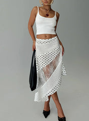 Rennar Maxi Skirt White / Polka Dot