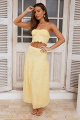 Little Details Strapless Crop Top Yellow