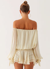 Eira Balloon Sleeve Mini Dress - Ivory