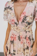 Montaigne Ruffle Maxi Dress | Pale Blush Floral