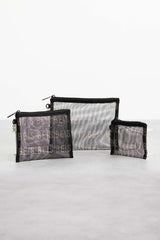 BEIS 'The Mesh Pouch Trio in Black