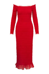 Avelle Smocked Tulle Midi Dress