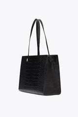 BEIS 'The Work Tote in Black Croc