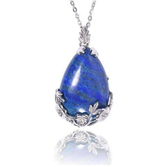 Teardrop Inlaid Flower Pendant Natural Healing Crystal (PENDANT ONLY)