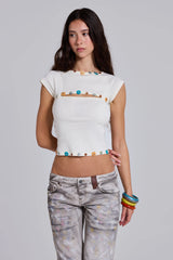 Solira Button Cut Out Top