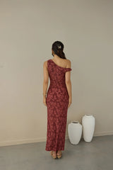 Breeze Of Pink Maxi Dress Wine