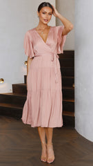 Dakota Midi Dress - Salmon