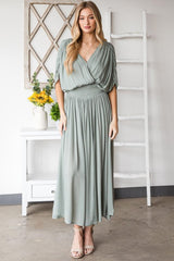 Napa Valley Gauze Surplice Midi Dress