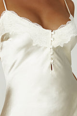 MESHKI Vesta Lace Satin Dress - Ivory