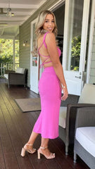 Chloe Midi Dress - Pink