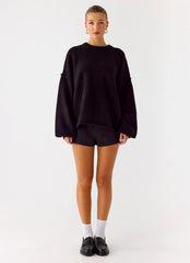 Jack Oversized Knit Sweater - Black