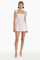 Bethany Skort Romper in Toile Brocade