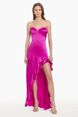 Midnight Silk Midi Dress New Orchid