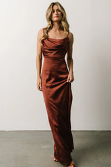 Sydney Satin Gown | Cinnamon