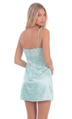 Sequin Sweetheart Mini Dress in Mint